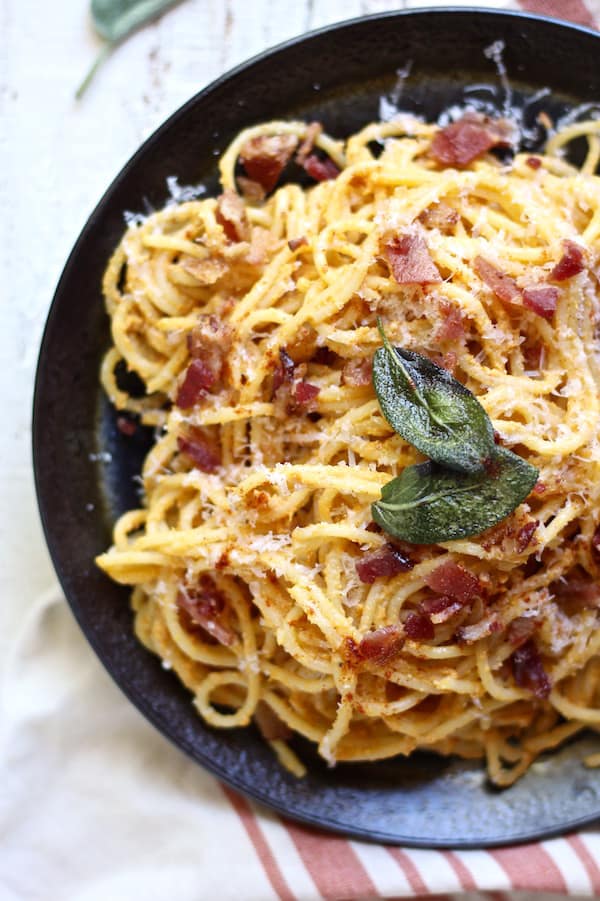 PUMPKIN & RICOTTA PASTA CARBONARA RECIPE Bessie Bakes