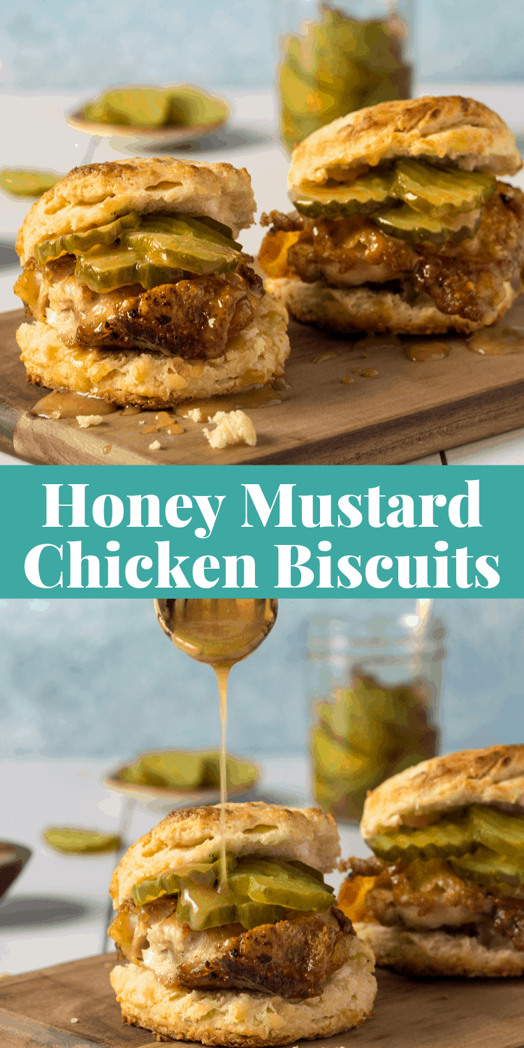 The BEST Chicken Biscuits Recipe from scratch with honey mustard sauce! #baking #chicken via @bessiebakes