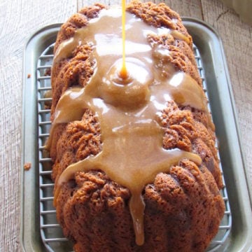 gluten free banana bread poured glaze