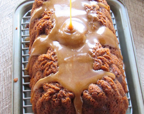 gluten free banana bread poured glaze