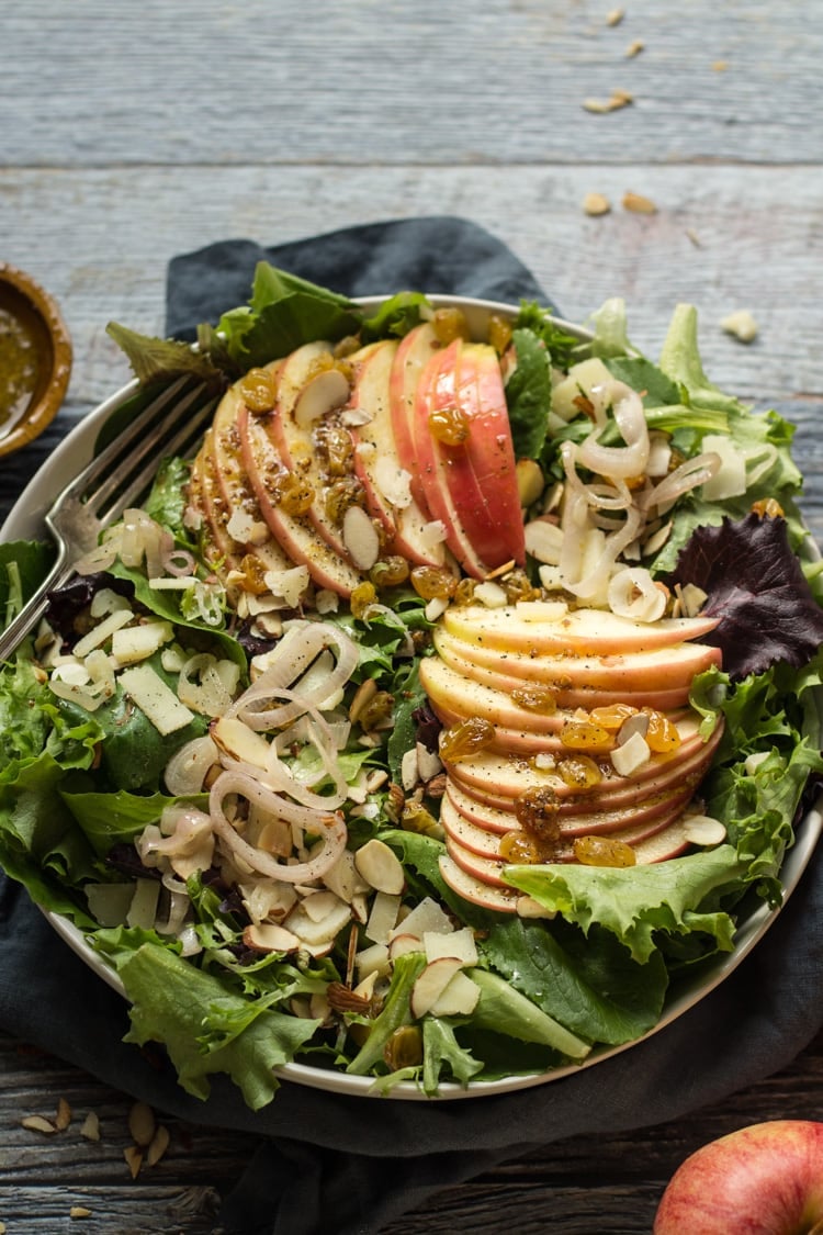 Apple Salad with apple cider vinaigrette in a bowl