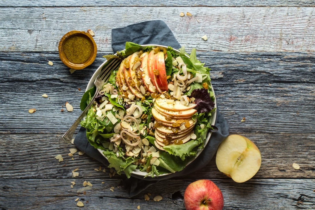 Crisp Apple Salad with apple salad dressing