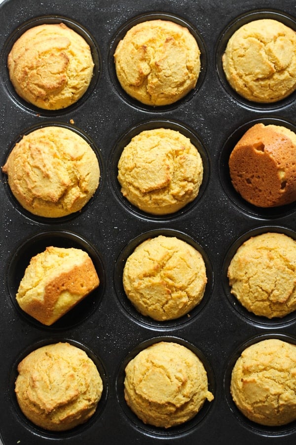 Gluten free cornbread muffins baked for cornbread stuffing