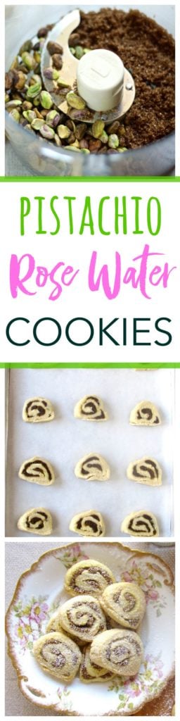 Pistachio rose water cookies are buttery, flaky, and a not-too-sweet exotic cookies!
