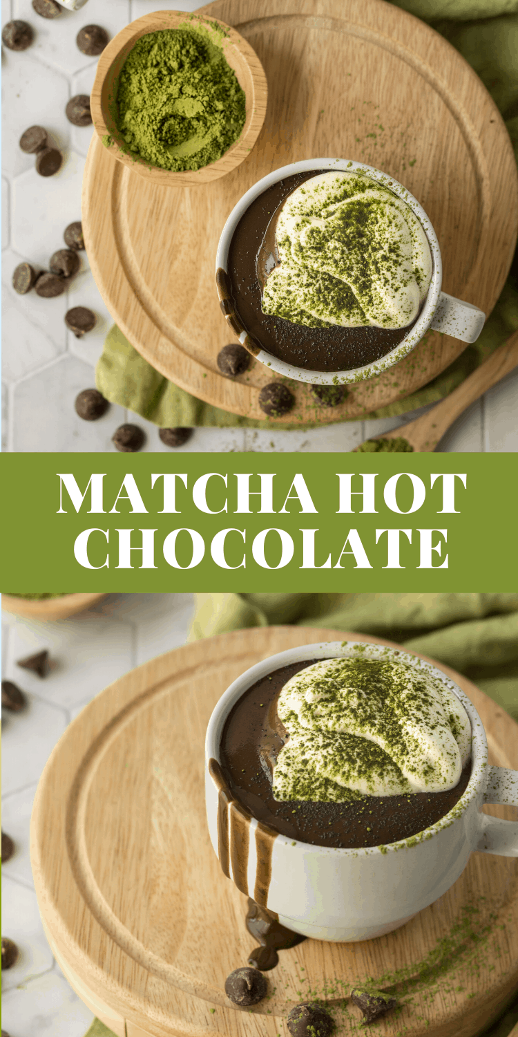 If you love matcha, then you'll love this easy matcha hot chocolate recipe! Matcha and chocolate pair so well together. via @bessiebakes