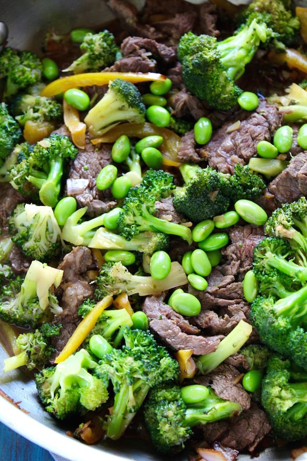 beef and broccoli udon bowl stirfry