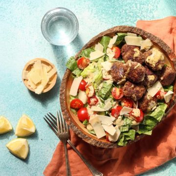 Easy Caesar Salad with lamb