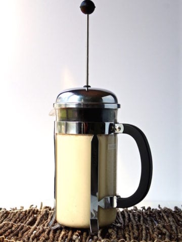 cashew milk in french press