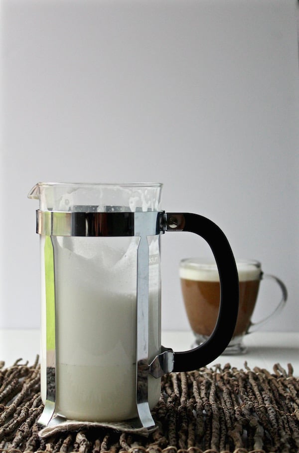 milk foam french press coffee