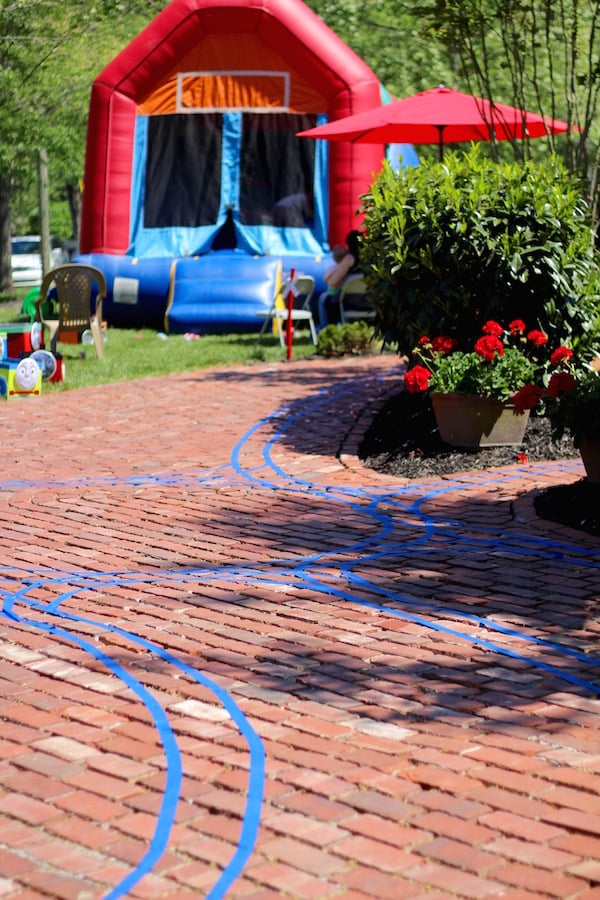 thomas the train station tracks bouncy house