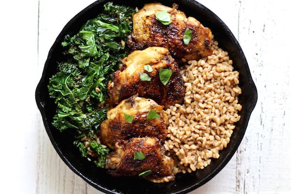 crispy chicken kale farro salad 2