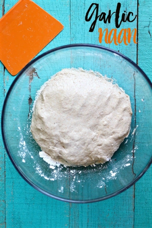 garlic naan bread mixed with text