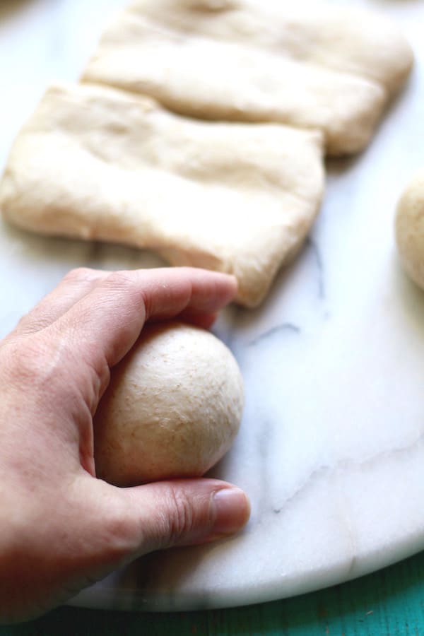 garlic naan rolled with hand
