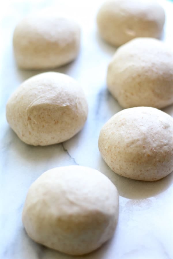 garlic naan shaped in balls