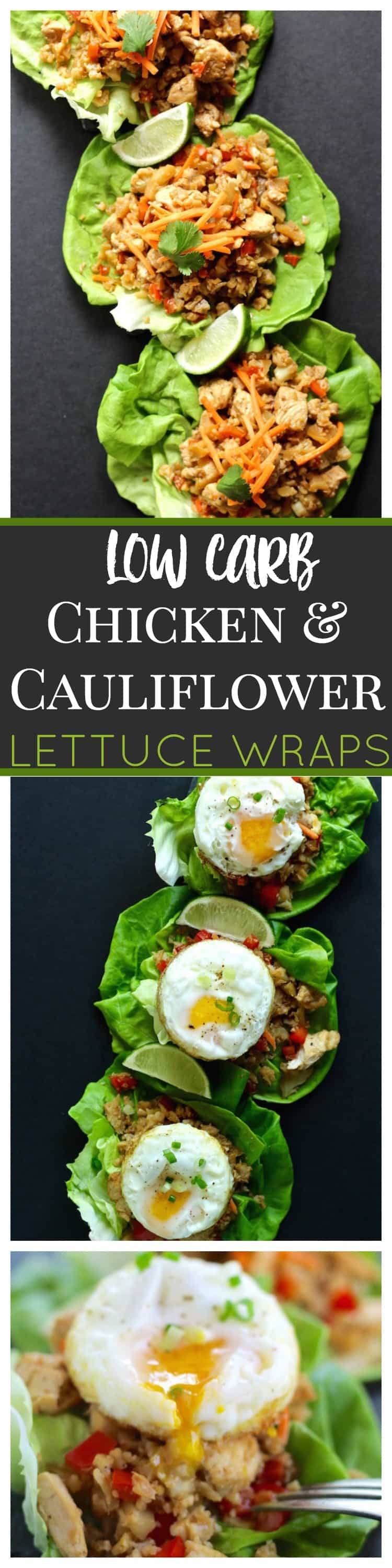 low carb chicken and cauliflower lettuce wraps