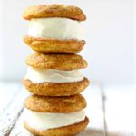 soft chai snickerdoodle cookie ice cream sandwich square