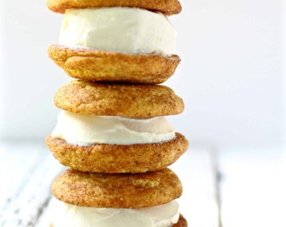 soft chai snickerdoodle cookie ice cream sandwich square