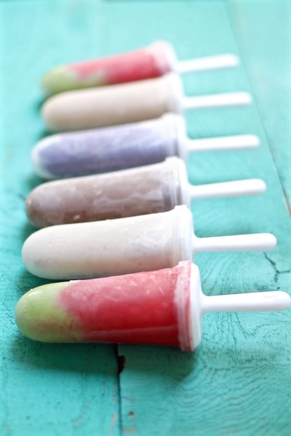 smoothies and smoothie popsicles for toddlers and kids popsicles lined up