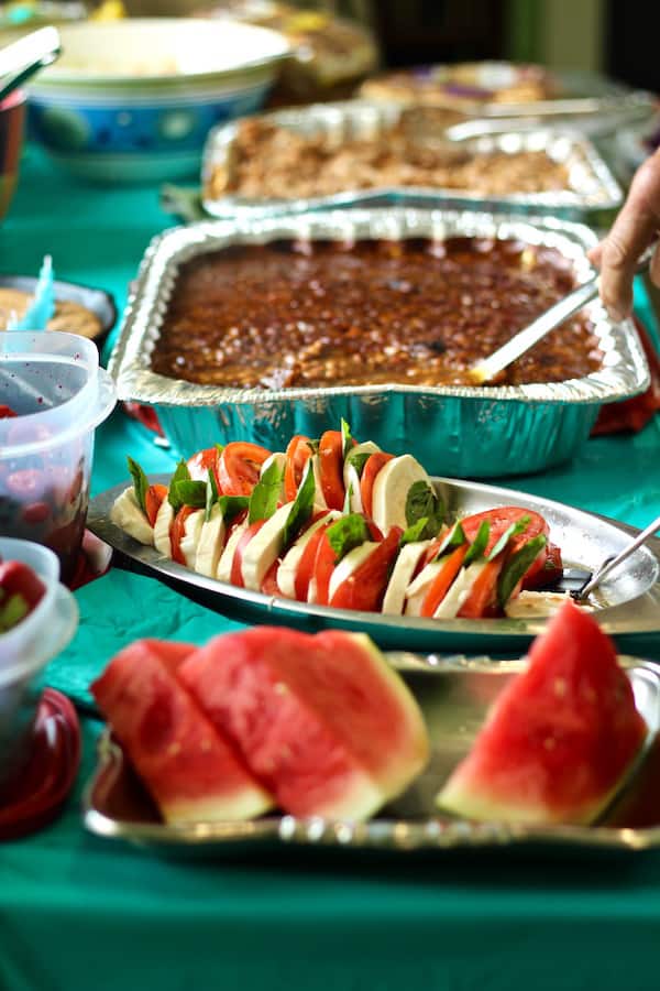 Buffet table at birthday party