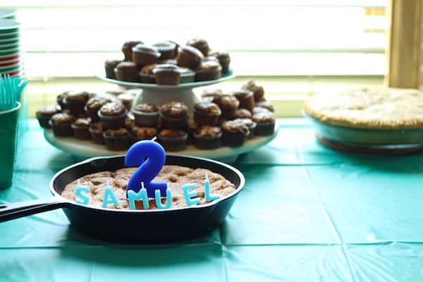 Birthday skillet cookie