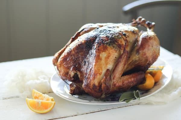 Epic duck fat roasted turkey recipe basted with orange and sage