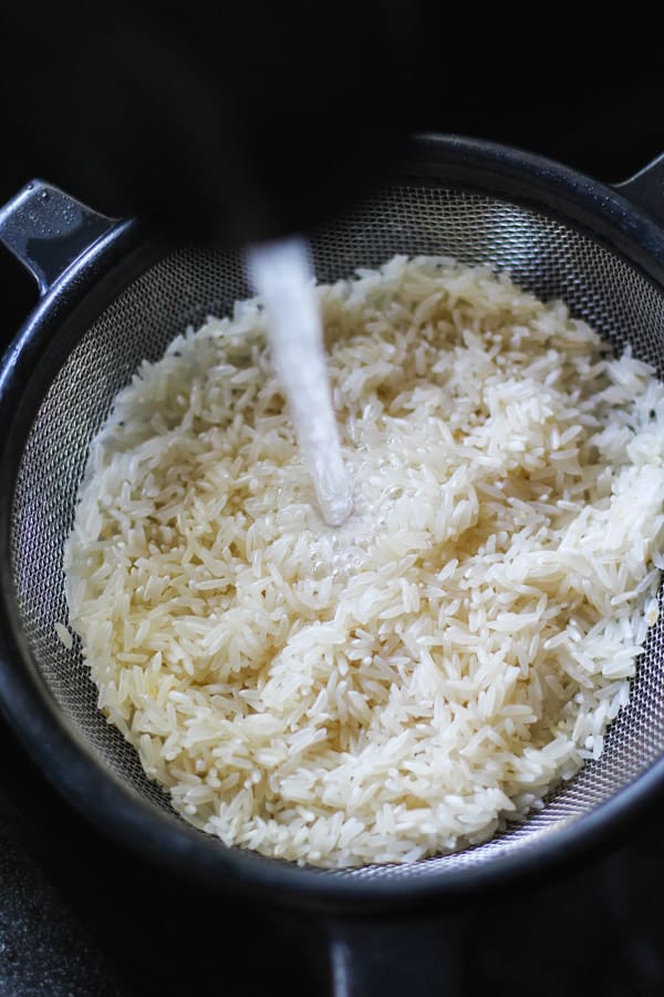 Always rinse rice under cold water to make it fluffy