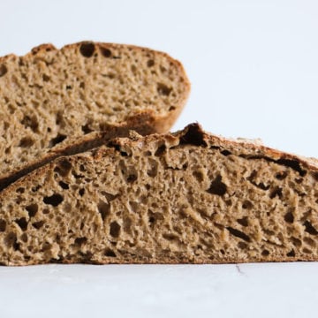 Sourdough honey spelt bread interior