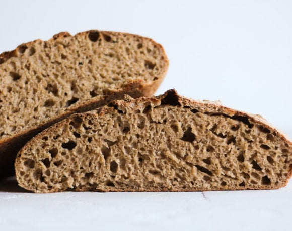 Sourdough honey spelt bread interior