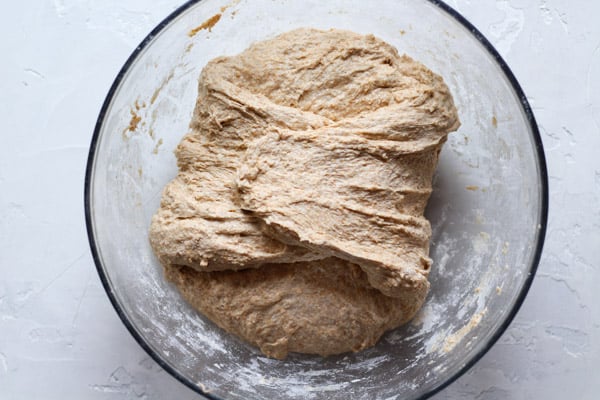 Sourdough honey spelt dough fold instructions