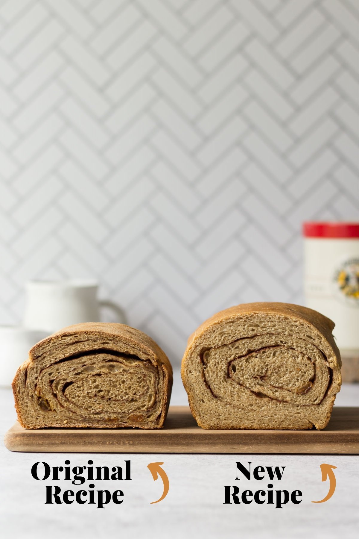 Two cinnamon raisin bread loaves