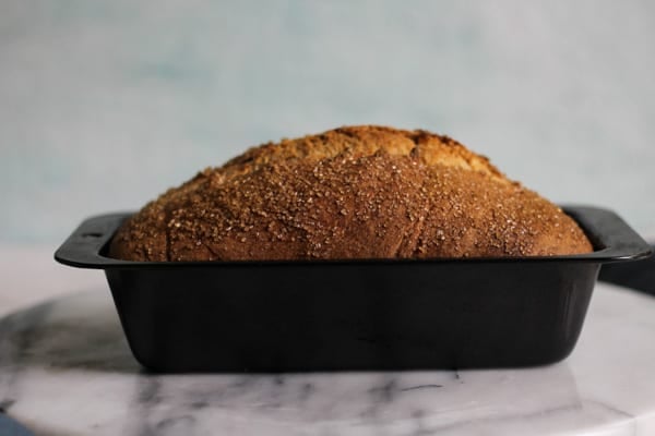 Sourdough Spelt Brioche Bread Baked and hot out of the oven