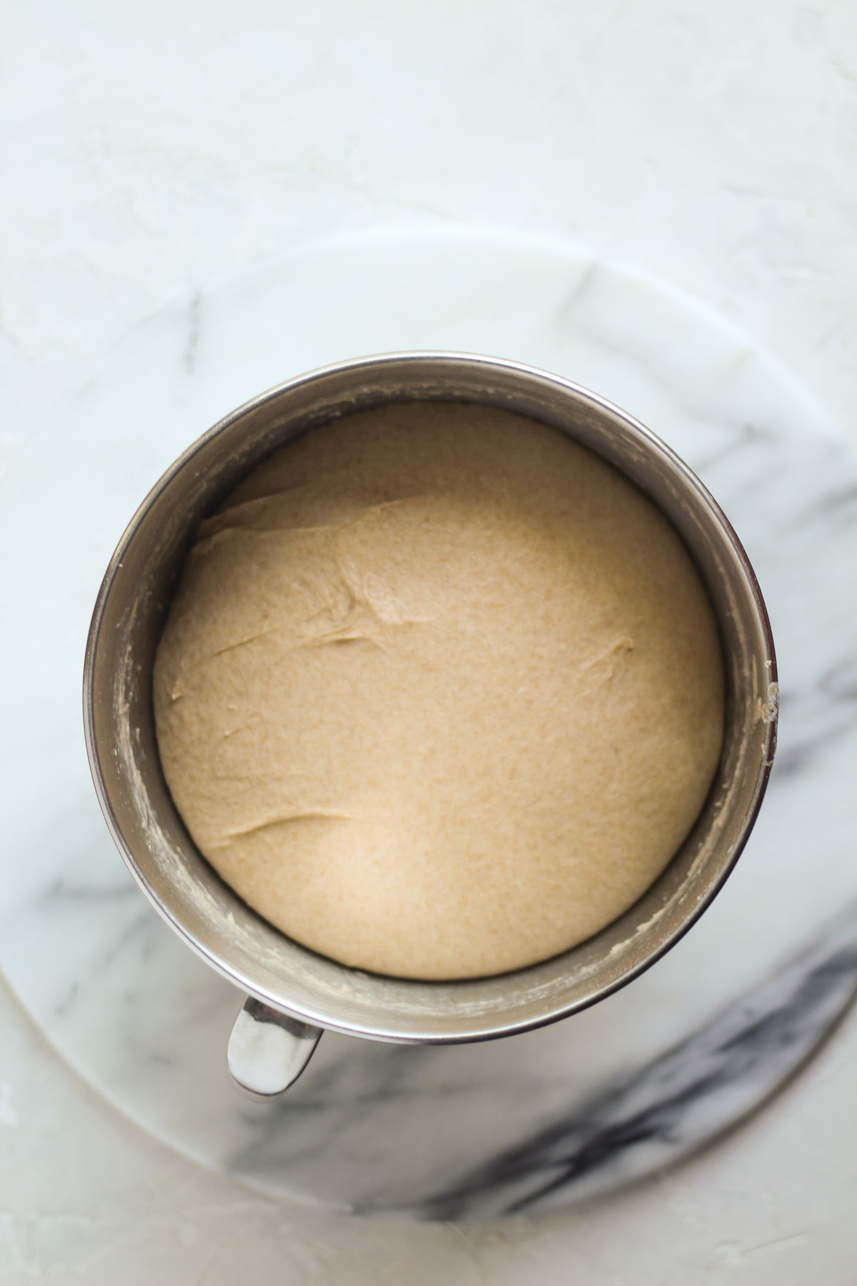 Sourdough brioche dough in a bowl