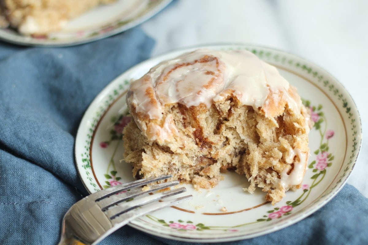 Sourdough Cinnamon roll on a plate