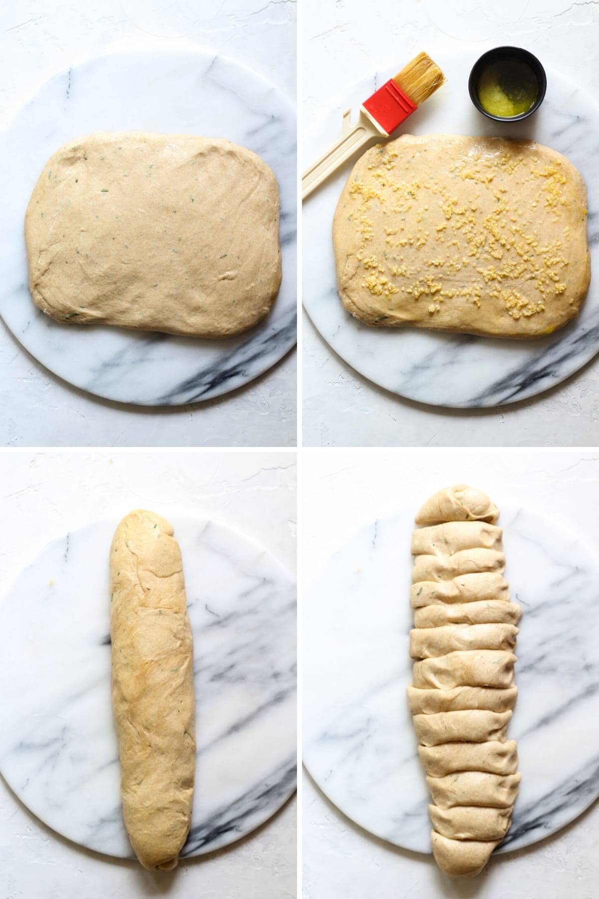 How to shape Sourdough garlic rosemary rolls