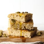 Sourdough Focaccia artisan bread with loivrs and rosemary