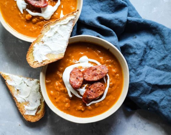 Thai Pumpkin Butternut Squash Soup Recipe with Sourdough Bread