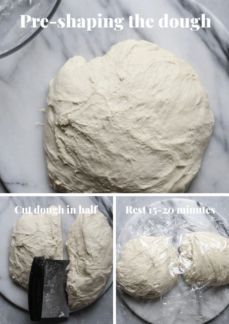 Preshaping bread dough for sourdough bread