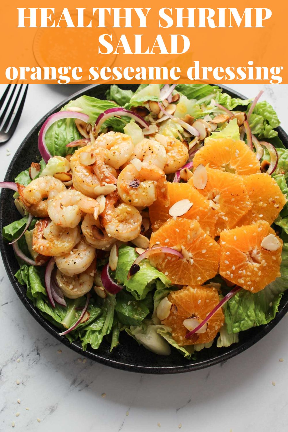 Healthy Shrimp Salad with a tangy Orange Vinaigrette #saladrecipes via @bessiebakes