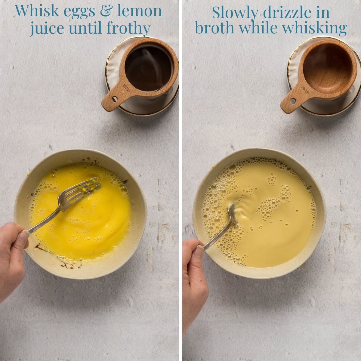 Lemon juice whisked in a bowl