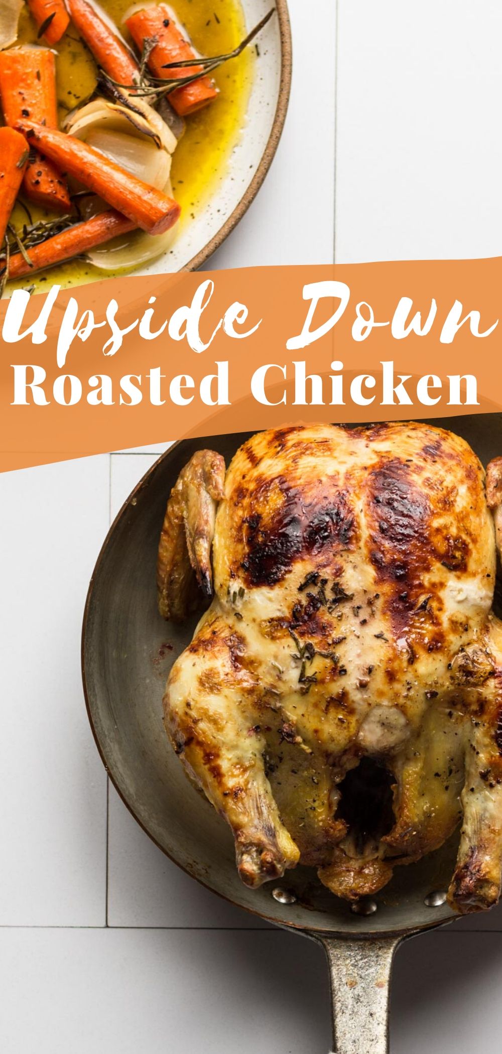Roast a chicken upside to ensure moist and tender breast meat everytime! via @bessiebakes