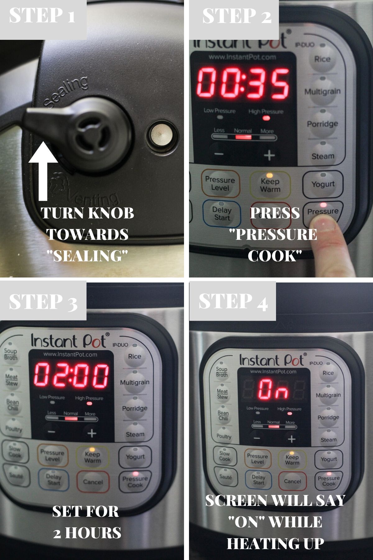 instant pot buttons close up