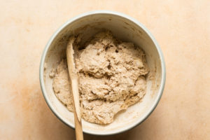 Sourdough discard biscuit dough in a bowl