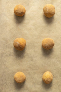 Chai Snickerdoodles on parchment paper