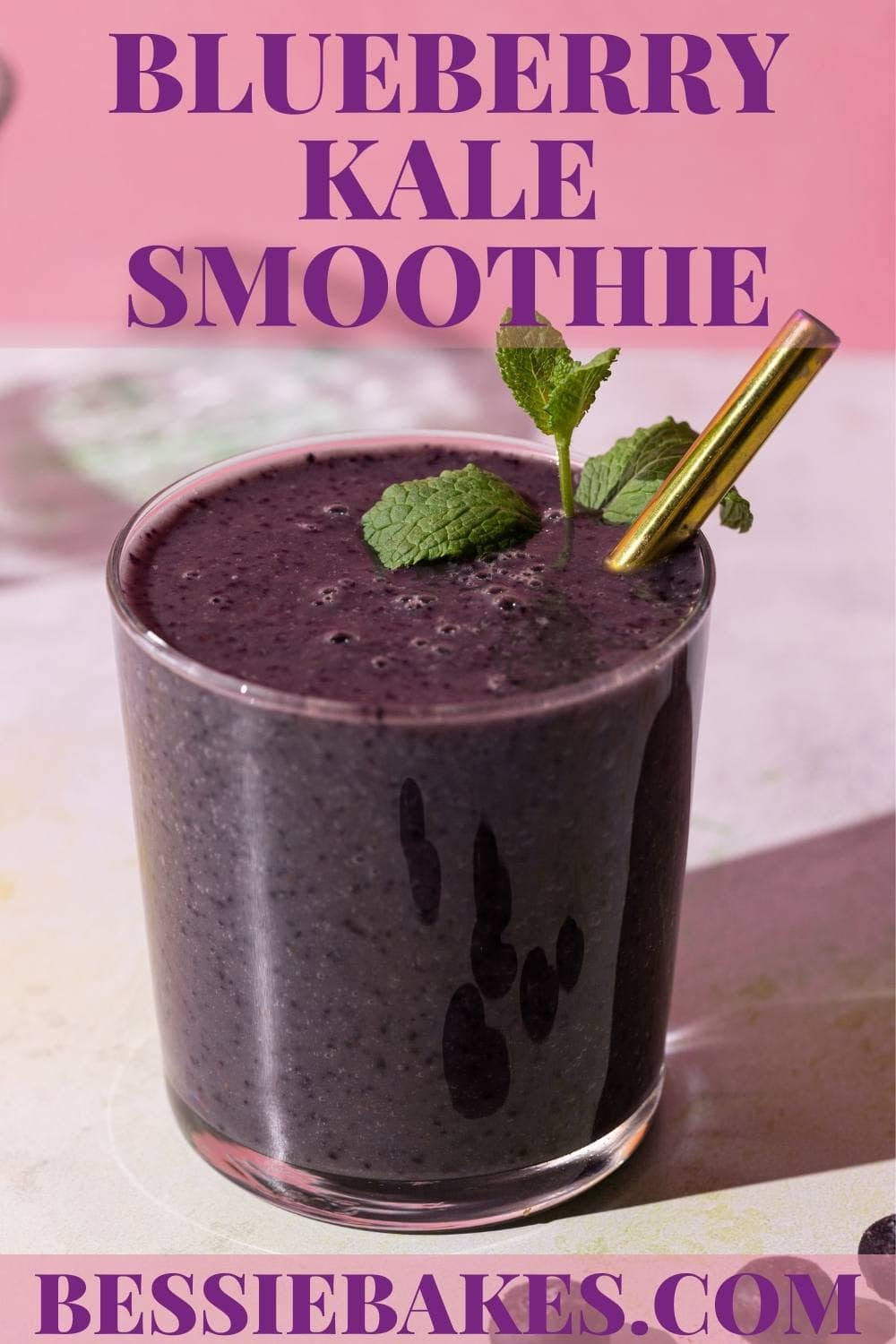 This smoothie will have you feeling super in just a few sips -- and we have blueberries to thank for that! The antioxidant-rich superfood is not only a delicious addition to this drink, but also brings a beautiful, vibrant purple perfect for sneaking some kale into your morning routine. via @bessiebakes