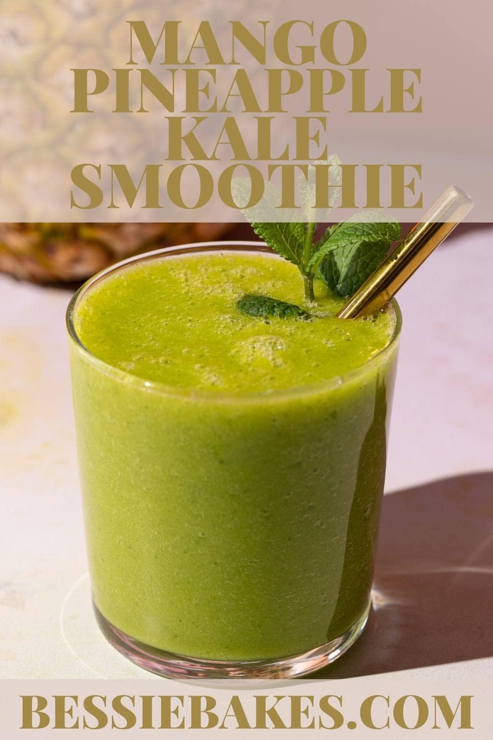 Looking for a good morning boost? This smoothie packs a flavorful punch that has the added benefit of being incredibly refreshing with some ginger, a few sprigs of mint, and pineapple core. via @bessiebakes