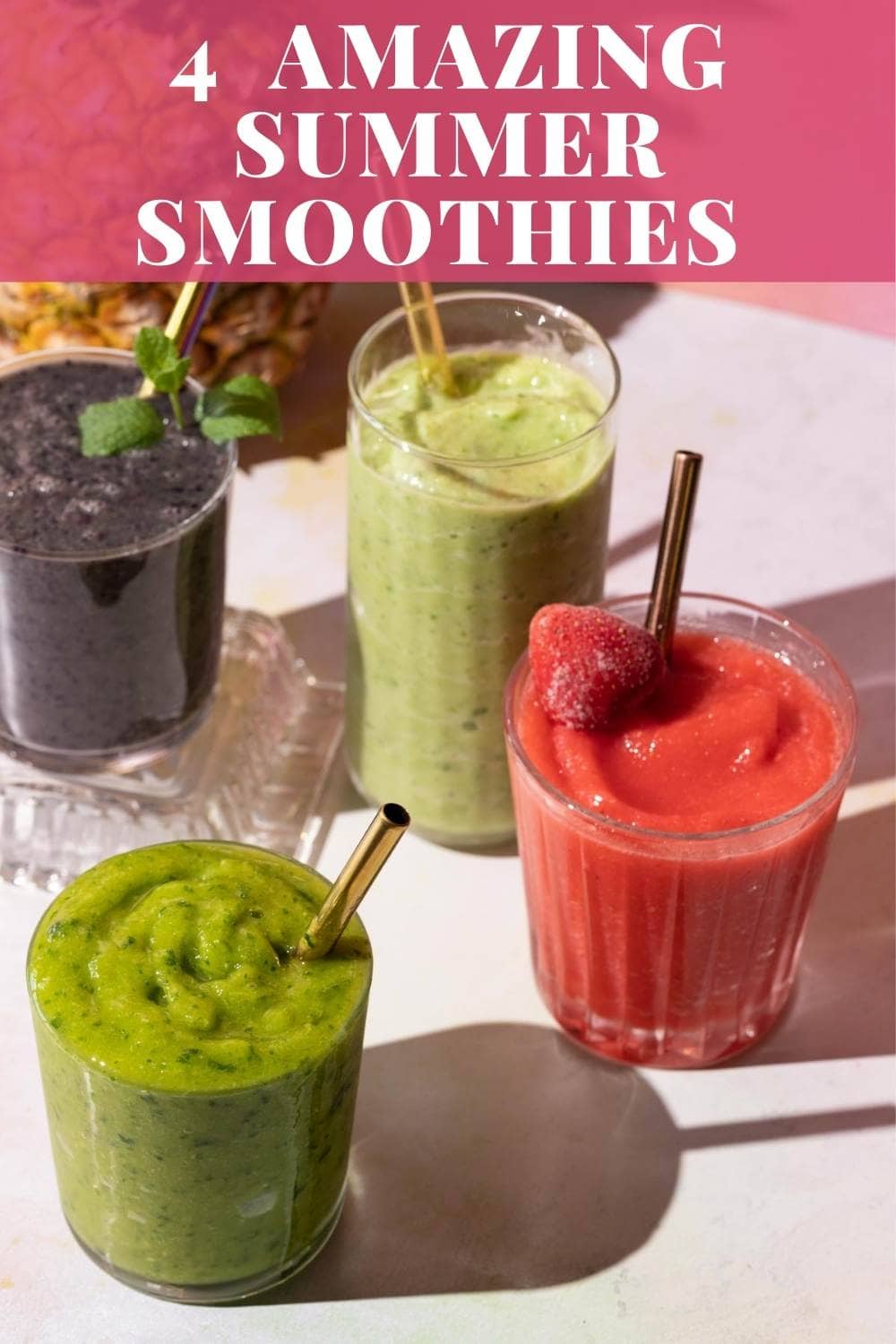 These 4 refreshing fruit smoothies will brighten up your day! via @bessiebakes