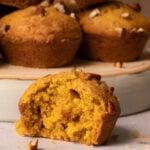 Pumpkin muffin cut in half