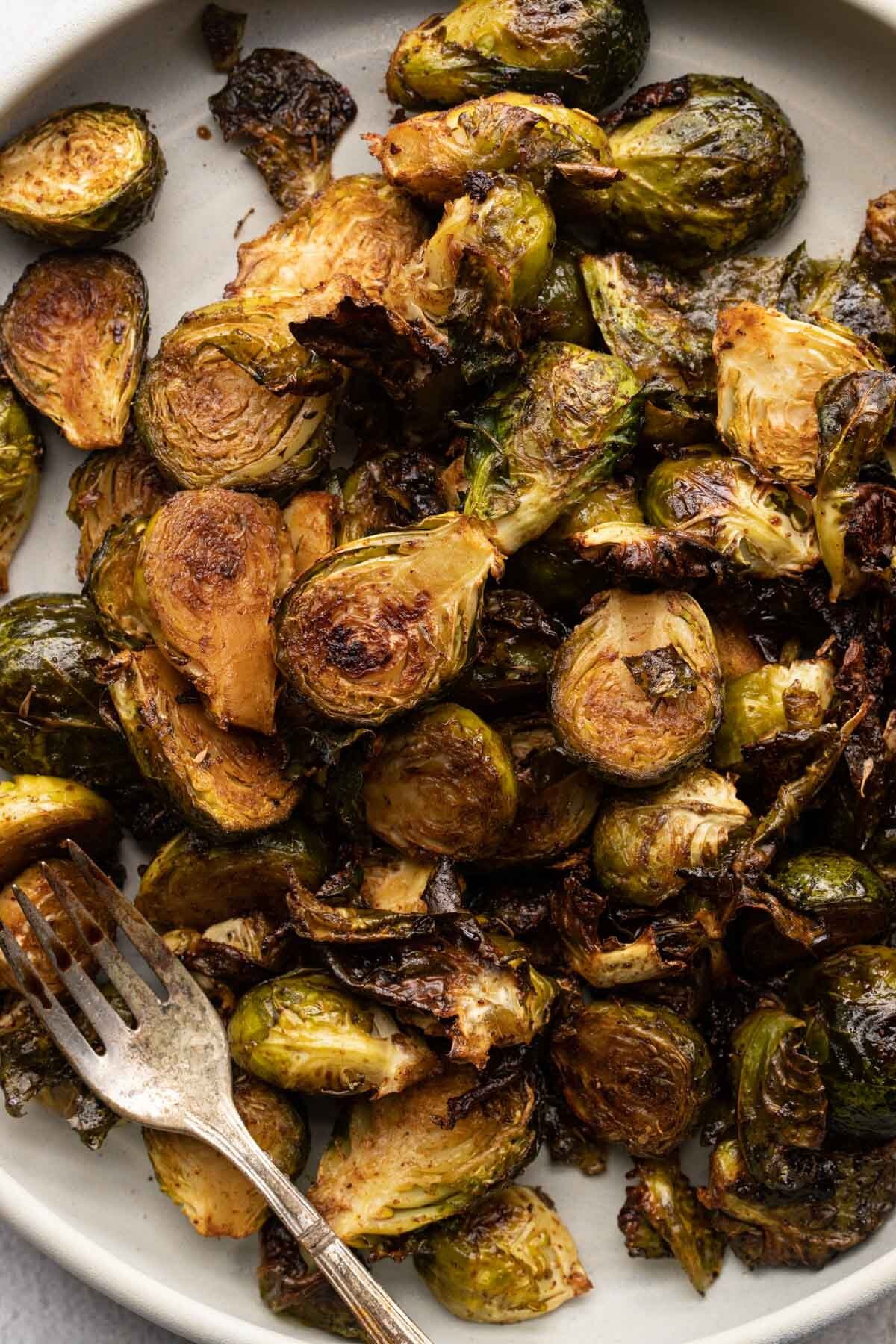 Crispy Brussel sprouts on a plate