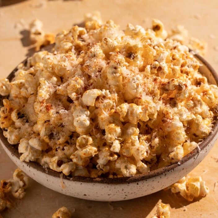 Buttery Garlic Parmesan Popcorn Bessie Bakes