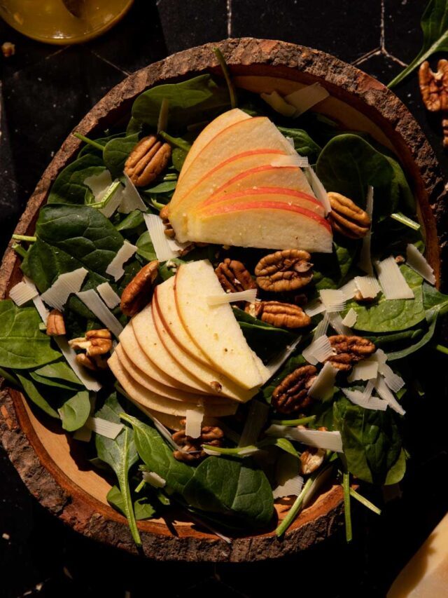 The Best Spinach Apple Salad Apple Cider Vinegar Dressing Bessie Bakes